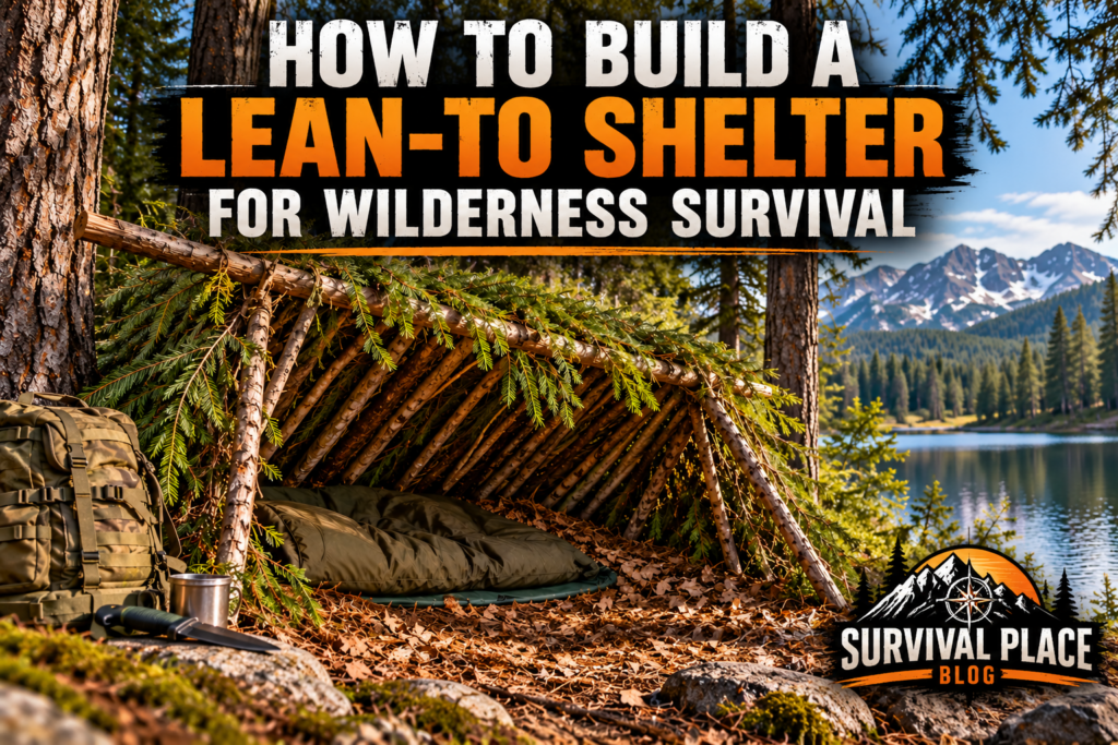 How to build a lean-to shelter for wilderness survival using branches and natural materials